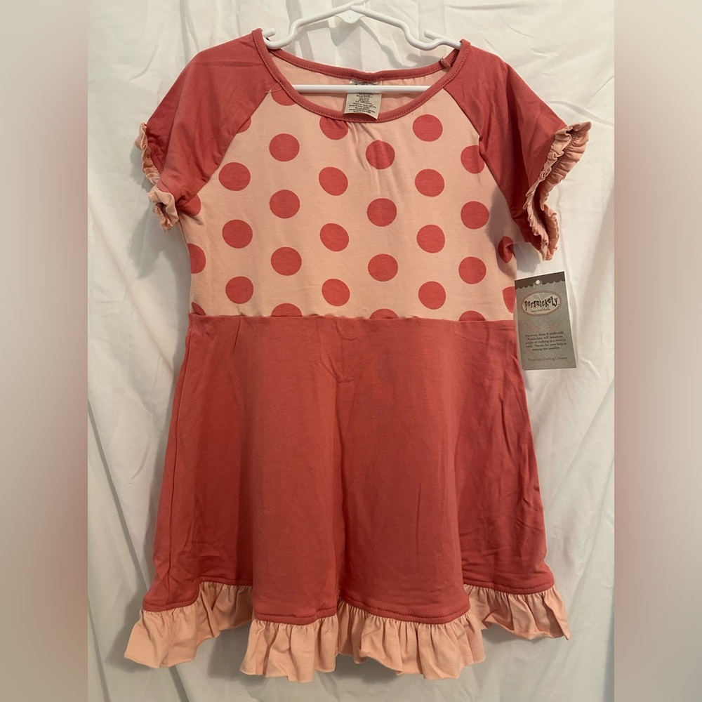 Persnickety Pink Polka Dot Kids Dress